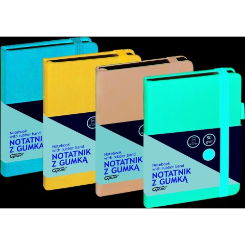 Notatnik z gumką A6 czerwony kratka 150-1401 GRAND Notatnik z gumką A6 czerwony kratka 150-1401 GRAND