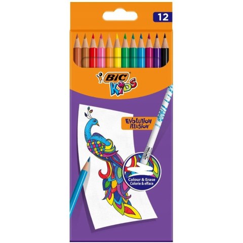Kredki KIDS EVOLUTION ILLUSION ołówkowe pudełko 12kol. 9878681 BIC Kredki KIDS EVOLUTION ILLUSION ołówkowe pudełko 12kol. 9878681 BIC
