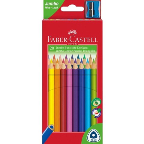 Kredki trójkątne JUMBO 20 kolorów + temp opak. kartonowe 116520 Farber-Castell Kredki trójkątne JUMBO 20 kolorów + temp opak. kartonowe 116520 Farber-Castell
