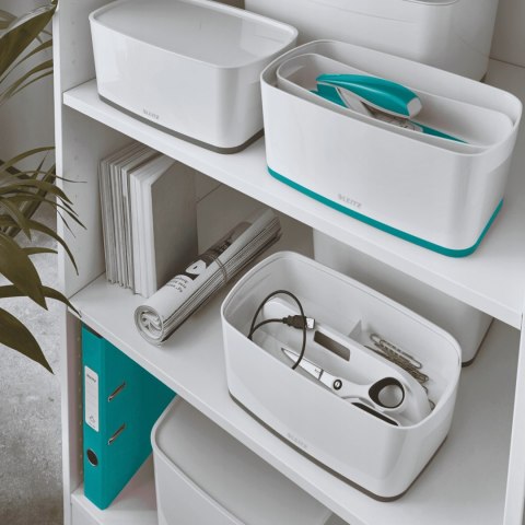 MyBox mały z pokrywką, biało-turkusowy LEITZ 52291051 MyBox mały z pokrywką, biało-turkusowy LEITZ 52291051
