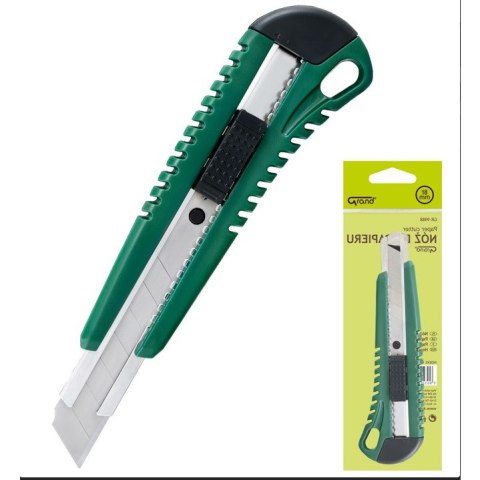 Nóż do papieru 18mm z blokadą i prowadnicą GR-9988 130-1190 GRAND Nóż do papieru 18mm z blokadą i prowadnicą GR-9988 130-1190 GRAND