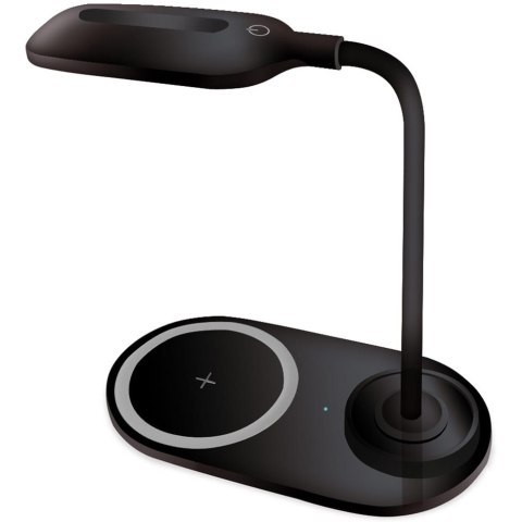 Lampka biurkowa led PLATINET czarna 10W z ładowarką indukcyjną (45248) Lampka biurkowa led PLATINET czarna 10W z ładowarką indukcyjną (45248)