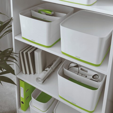 Pojemnik MyBOX duży z pokrywką biało-zielony LEITZ 52161064 Pojemnik MyBOX duży z pokrywką biało-zielony LEITZ 52161064