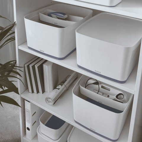 Pojemnik MyBOX duży z pokrywką 18L biało-szary LEITZ 52161001 318 x 198 x 385 Pojemnik MyBOX duży z pokrywką 18L biało-szary LEITZ 52161001 318 x 198 x 385