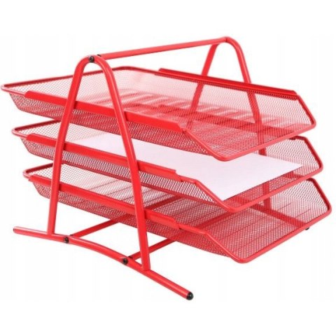Półka na dokumenty NATUNA A4 siatka czerwona (3szt) 350x300x275mm Półka na dokumenty NATUNA A4 siatka czerwona (3szt) 350x300x275mm