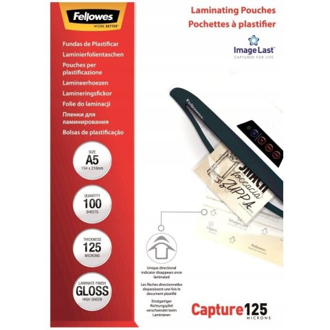 Folia do laminacji FELLOWES 125mic A5 (100szt.) 5307302 Folia do laminacji FELLOWES 125mic A5 (100szt.) 5307302