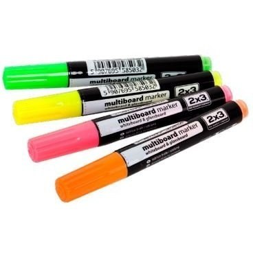 Markery suchościeralne Multiboard 4szt. fluorescencyjne 2X3 AS143 Markery suchościeralne Multiboard 4szt. fluorescencyjne 2X3 AS143