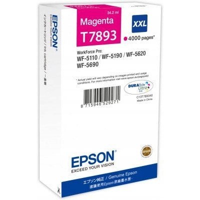 Tusz EPSON (78XXL/T7893/C13T789340) purpurowy 4000str Tusz EPSON (78XXL/T7893/C13T789340) purpurowy 4000str