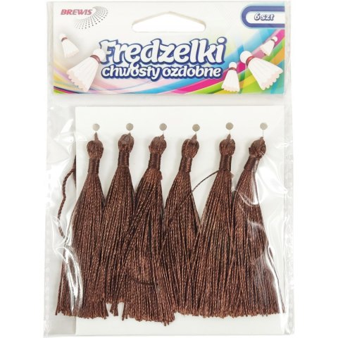 Frędzelki (chwosty ozdobne) FR1 (6 sztuk) 8 cm brązowe BREWIS Frędzelki (chwosty ozdobne) FR1 (6 sztuk) 8 cm brązowe BREWIS