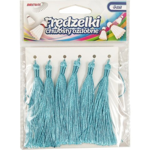 Frędzelki (chwosty ozdobne) FR3 (6 sztuk) 8 cm jasno niebieskie BREWIS Frędzelki (chwosty ozdobne) FR3 (6 sztuk) 8 cm jasno niebieskie BREWIS