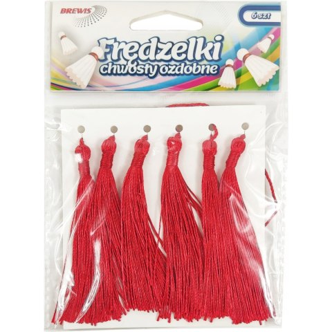 Frędzelki (chwosty ozdobne) FR4 (6 sztuk) 8 cm czerwone BREWIS Frędzelki (chwosty ozdobne) FR4 (6 sztuk) 8 cm czerwone BREWIS