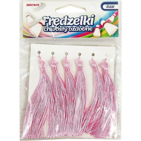 Frędzelki (chwosty ozdobne) FR6 (6 sztuk) 8 cm różowe BREWIS Frędzelki (chwosty ozdobne) FR6 (6 sztuk) 8 cm różowe BREWIS