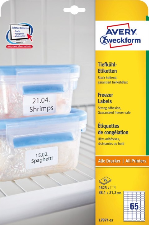 Etykieta ZF 38,1x21,2mm biała (25ark) L7971-25 AVERY ZWECKFORM Etykieta ZF 38,1x21,2mm biała (25ark) L7971-25 AVERY ZWECKFORM