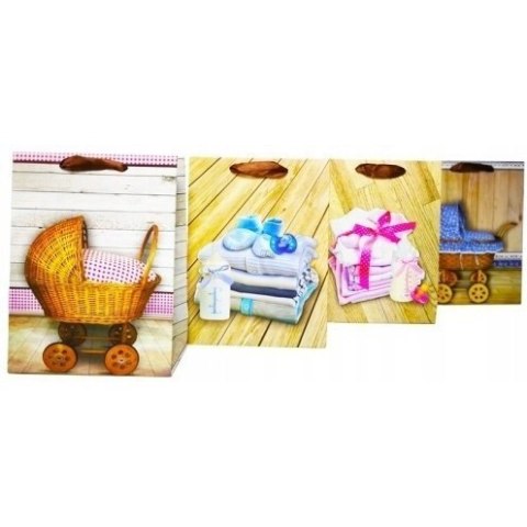 Torebka prezentowa 26x32x10cm A4 lux BABY ROZETTE Torebka prezentowa 26x32x10cm A4 lux BABY ROZETTE