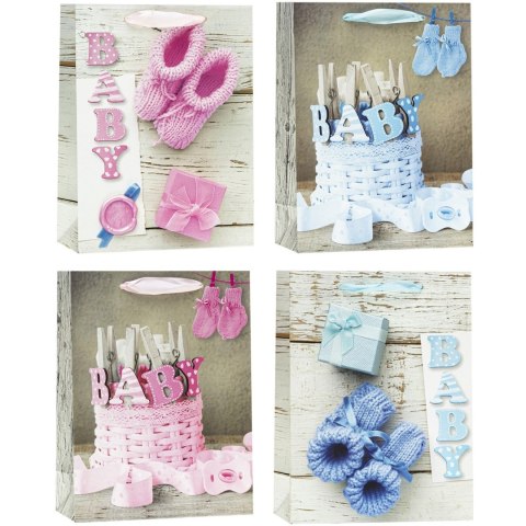 Torebka prezentowa 26x32x10cm Baby A4 ROZETTE Torebka prezentowa 26x32x10cm Baby A4 ROZETTE