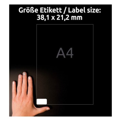 Etykiety białe 38,1x21,2mm (25 arkuszy = 1625 etykiet) usuwalne L6026REV-25 AVERY ZWECKFORM Etykiety białe 38,1x21,2mm (25 arkuszy = 1625 etykiet) usuwalne L6026REV-25 AVERY ZWECKFORM