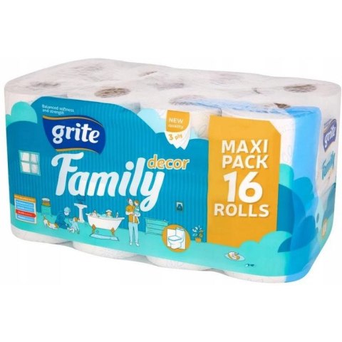 Papier toaletowy GRITE Family Decor (16 rolek) 3 warstwy 145 listków