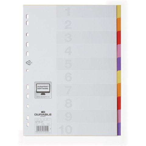 Przekładki PP A4 1-10 VARICOLOR 674327 DURABLE Przekładki PP A4 1-10 VARICOLOR 674327 DURABLE