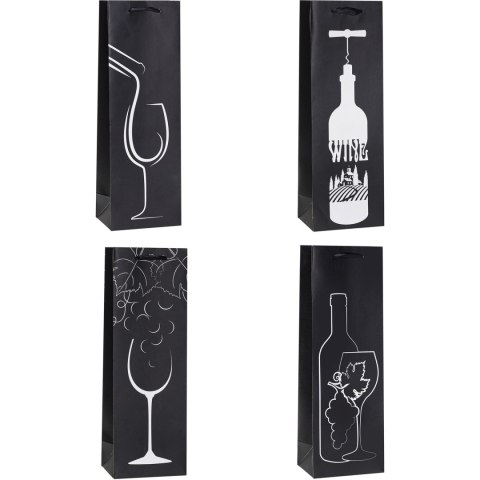 Torebka prezentowa 12x36x9cm na butelkę Lux TBF-24073-BB ROZETTE Torebka prezentowa 12x36x9cm na butelkę Lux TBF-24073-BB ROZETTE