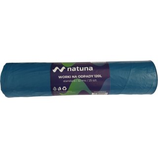 Worki na śmieci 120L 32mic LDPE standard NATUNA (25szt) niebieskie