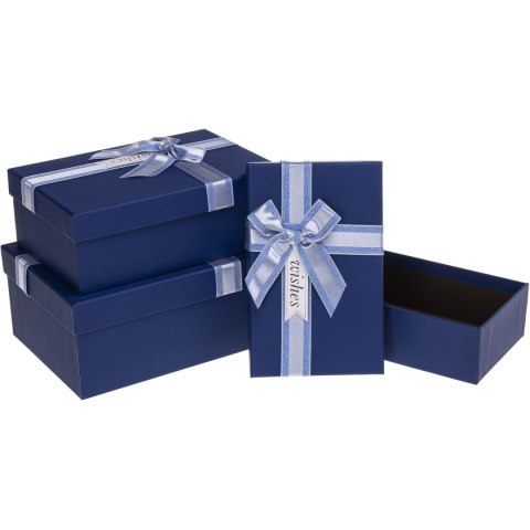 Zestaw pudełek ozdobnych PUG-24262-PR BLUE (3szt) ROZETTE Zestaw pudełek ozdobnych PUG-24262-PR BLUE (3szt) ROZETTE