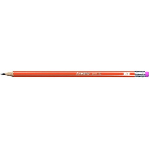 Ołówek STABILO 160 z gumką 2B pomarańczowy 2160/03-2B Ołówek STABILO 160 z gumką 2B pomarańczowy 2160/03-2B