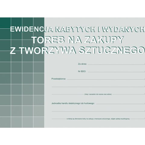 S-200-3 Ewidencja nabytych i wydanych toreb na zakupy z tworzywa sztucznego MICHALCZYK I PROKOP S-200-3 Ewidencja nabytych i wydanych toreb na zakupy z tworzywa sztucznego MICHALCZYK I PROKOP