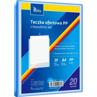 Teczka ofertowa A4 PP 20 koszulek NIEBIESKA BT630-N20 TETIS