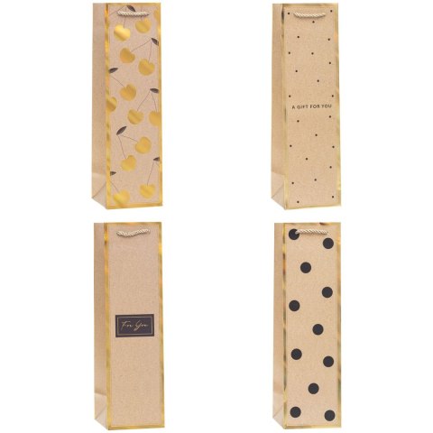Torebka prezentowa 11x38x11cm na butelkę TBG-24175-HS-BB ROZETTE Torebka prezentowa 11x38x11cm na butelkę TBG-24175-HS-BB ROZETTE