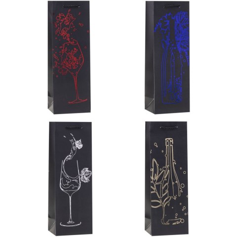 Torebka prezentowa 12x35x9cm na butelkę TBF-24157-BB ROZETTE Torebka prezentowa 12x35x9cm na butelkę TBF-24157-BB ROZETTE