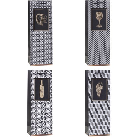 Torebka prezentowa 12x35x9cm na butelkę TBG-24155-BB ROZETTE Torebka prezentowa 12x35x9cm na butelkę TBG-24155-BB ROZETTE