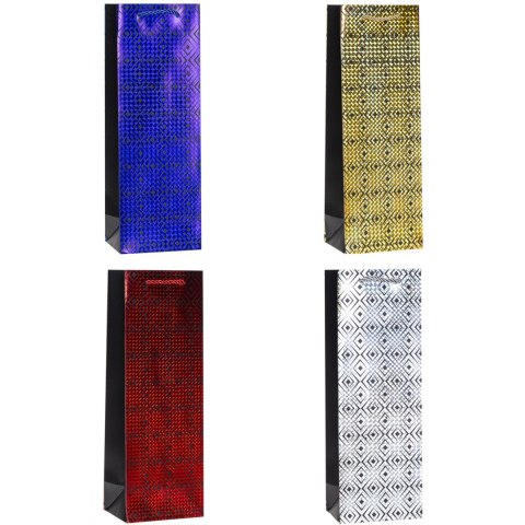 Torebka prezentowa 12x36x9cm TBG-24018-HS-BB ROZETTE Torebka prezentowa 12x36x9cm TBG-24018-HS-BB ROZETTE