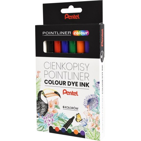 Cienkopisy POINTLINER COLOUR (6szt) S40-ST6PL PENTEL Cienkopisy POINTLINER COLOUR (6szt) S40-ST6PL PENTEL