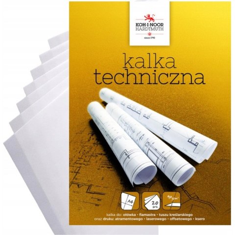 Kalka kreślarska A4 20ark. 90g KAL-DA492A KOH-I-NOOR Kalka kreślarska A4 20ark. 90g KAL-DA492A KOH-I-NOOR