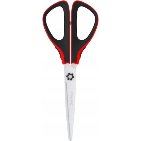 Nożyczki 19cm Easycut 300 soft grip czerwone 326320 BERLINGO