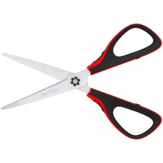 Nożyczki 19cm Easycut 300 soft grip czerwone 326320 BERLINGO
