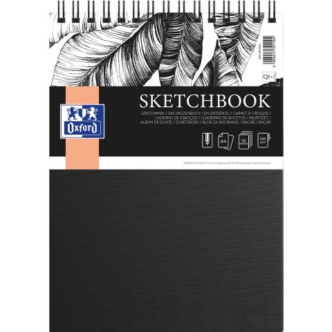 Szkicownik Sketchbook A4 50k 100g czarny 400152648 OXFORD Szkicownik Sketchbook A4 50k 100g czarny 400152648 OXFORD