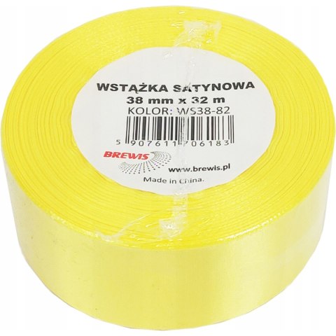 Wstążka satynowa 38mm/32m kanarkowa 82 BREWIS Wstążka satynowa 38mm/32m kanarkowa 82 BREWIS