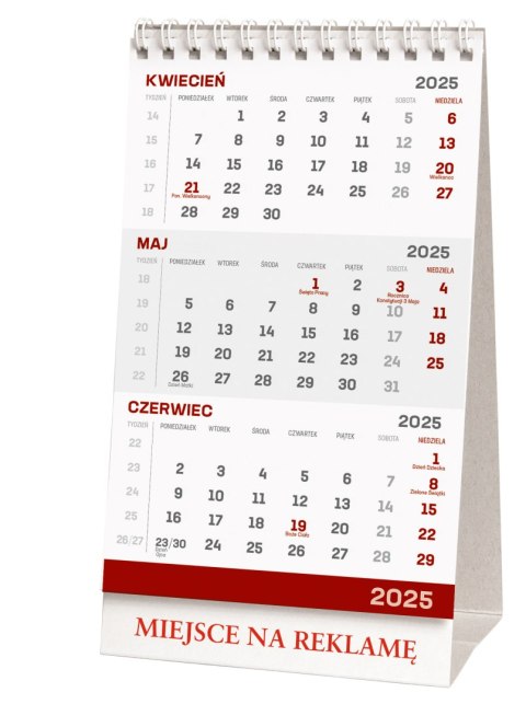 Kalendarz stojący trójdzielny 2026 KB038B Wokół Nas