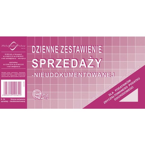 DZIENNE ZESTAWIENIE SPRZEDAŻY (NIEUDOKUMENTOWANEJ)