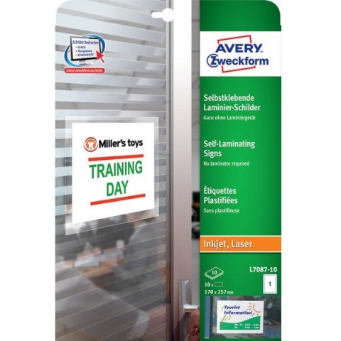 ETYKIETY A4 AVERY 170*257mm USUWALNE PRZEZROCZYSTE 10szt