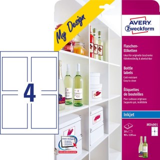 ETYKIETY A4 AVERY 90*120mm TRWAŁE BIAŁE 5szt