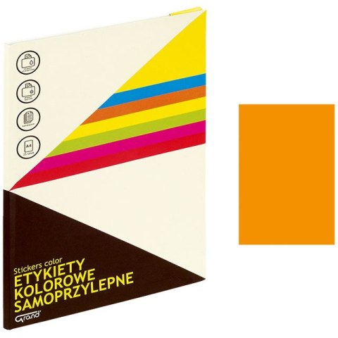 ETYKIETY A4 GRAND 210mm*297mm POMARAŃCZOWE 25szt
