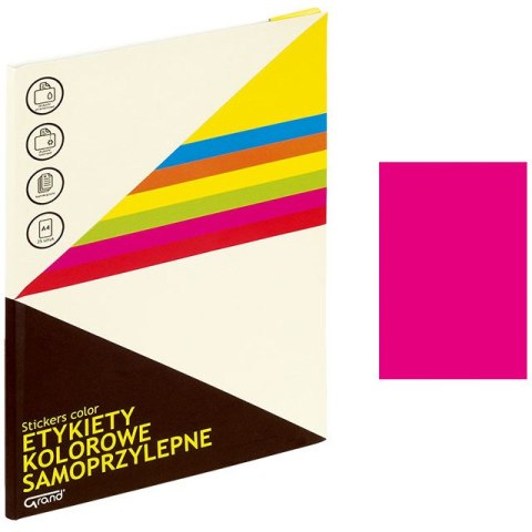 ETYKIETY A4 GRAND 210mm*297mm RÓŻOWE 25szt