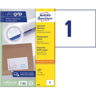 ETYKIETY A5 AVERY 210*148mm BIAŁE 200szt