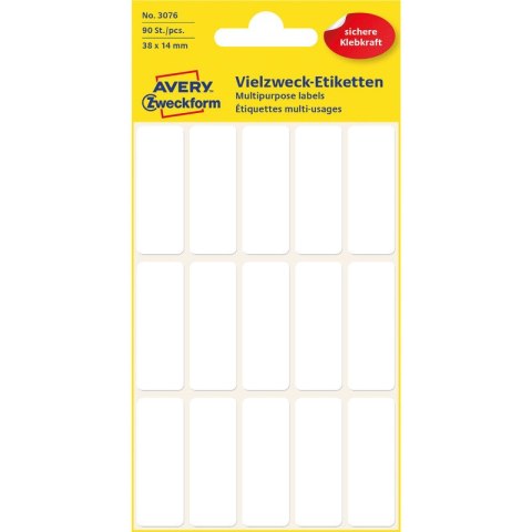 ETYKIETY AVERY 38*14mm DO OPISU RĘCZNEGO BIAŁE 6szt