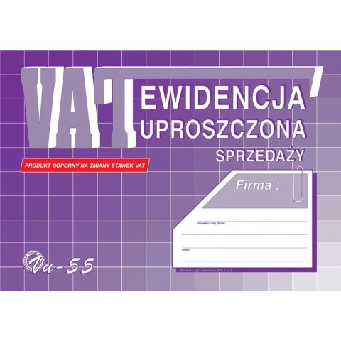 EWIDENCJA VAT - SPRZEDAŻY (UPROSZCZONA) A5