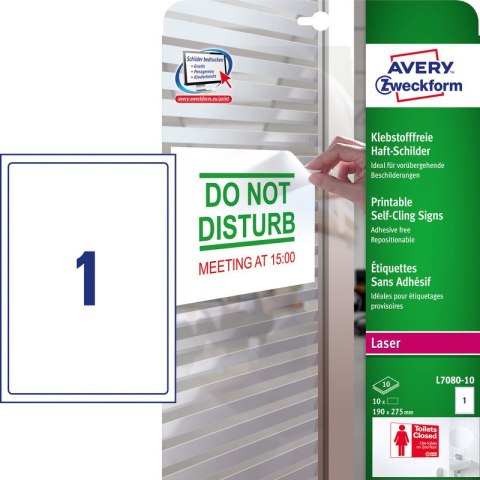 Etykiety Avery Zweckform A4 190x275mm bez kleju białe 10szt