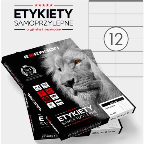 Etykiety Emerson A4 105x48mm białe 100szt