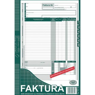FAKTURA BRUTTO A4 (UPROSZCZONA) (O+1K)